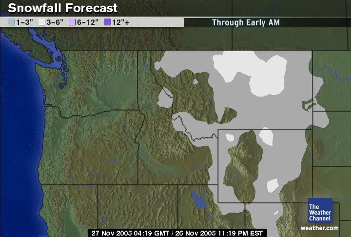 Northwest Snowfall Forecast